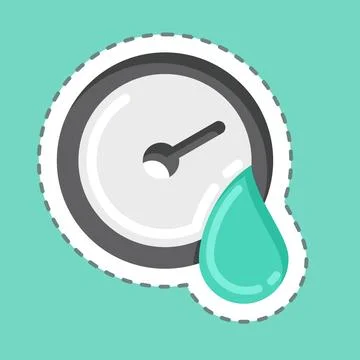 Sticker line cut Hygrometer. suitable for education symbol. simple design edi Stock Illustration