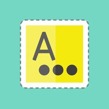 Sticker line cut Language &amp; input. suitable for Mobile Apps symbol. simple de Stock Illustration