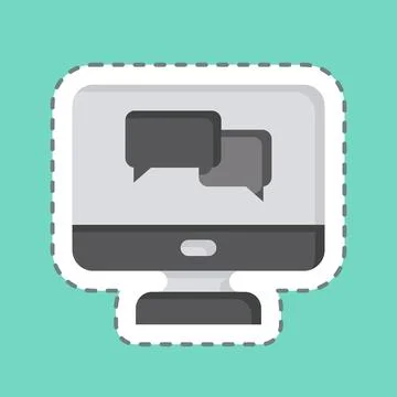 Sticker line cut Language Tutorial. related to Learning symbol. simple desi.. Stock Illustration