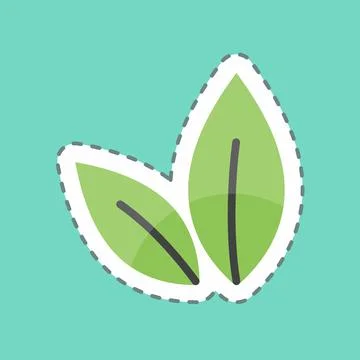 Sticker line cut Leaves. suitable for Spa symbol. simple design editable. des Stock Illustration