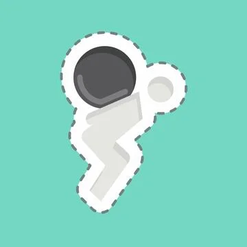 Sticker line cut Life Problems. related to Psychological symbol. simple ill.. Stock Illustration
