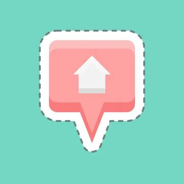 Sticker line cut Location. suitable for building symbol. simple design editab Stock Illustration