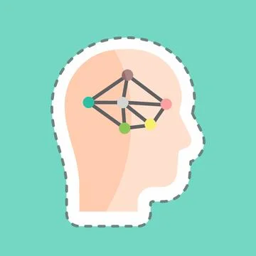 Sticker line cut Logic. suitable for Programming symbol. simple design editab Stockillustratie