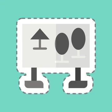 Sticker line cut Map. related to Amusement Park symbol. glyph style. simple.. Ilustração Stock