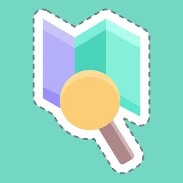 Sticker line cut Map. suitable for education. simple design editable. design  Stock Illustration