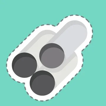 Sticker line cut Material. related to Building Material symbol. simple desi.. Ilustración de archivo