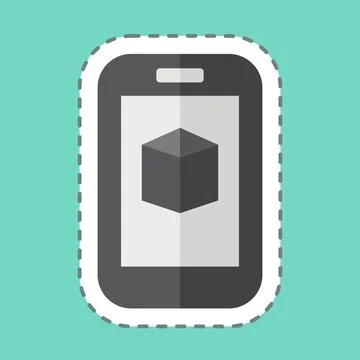 Sticker line cut Meta Cube. related to Metaverse symbol. design editable Stock Illustration