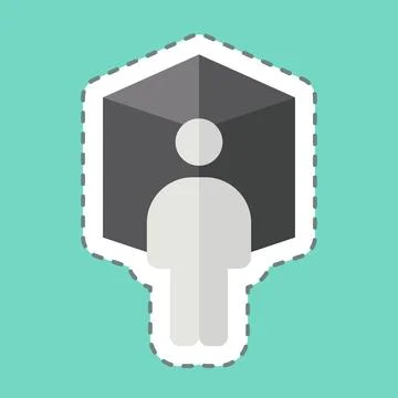 Sticker line cut Meta Dimension. related to Metaverse symbol. design editable Stock Illustration