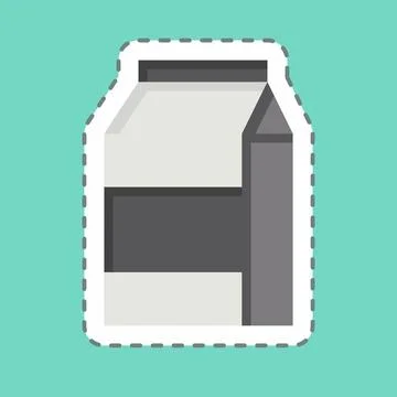 Sticker line cut Milk Pack. related to Beverages symbol. design editable Ilustración de archivo