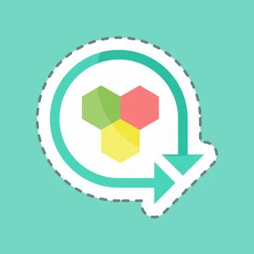 Sticker line cut Modeling API. suitable for data analytics symbol. simple des Stock Illustration