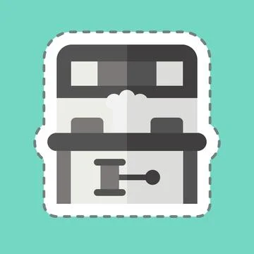 Sticker line cut Mole Game. related to Amusement Park symbol. glyph style. .. Illustrazione stock