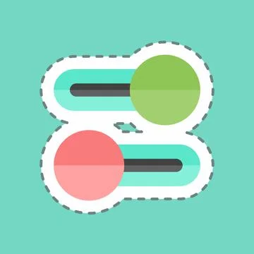 Sticker line cut Multiple Switches. suitable for web interface symbol. simple Illustrazione stock