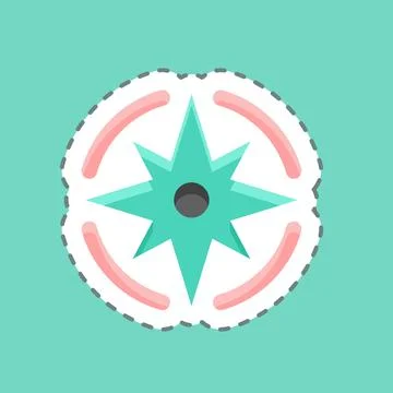 Sticker line cut Navigation. suitable for Startup symbol. simple design edita Stock Illustration