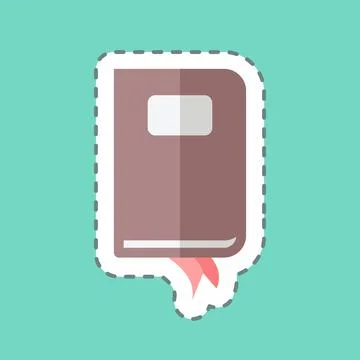 Sticker line cut Notebook. suitable for Web Interface symbol. simple design e Stock Illustration