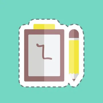 Sticker line cut Notepad. suitable for Web Interface symbol. simple design ed Stock Illustration