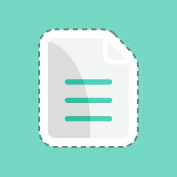 Sticker line cut Notes. suitable for Mobile Apps symbol. simple design editab Illustrazione stock
