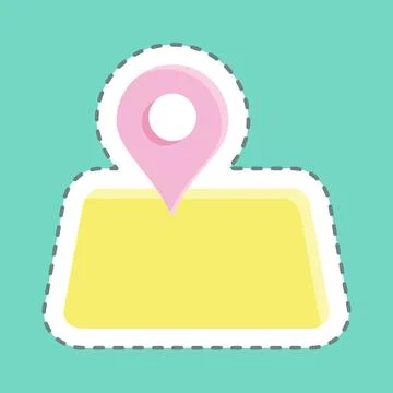 Sticker line cut Orienteering. suitable for education. simple design editable Stock Illustration