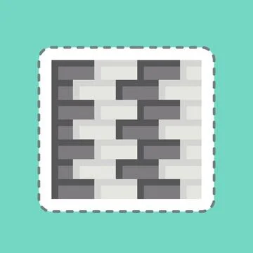 Sticker line cut Outer Wall. related to Building Material symbol. simple de.. Stock Illustration