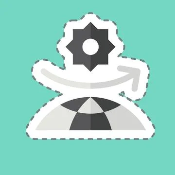 Sticker line cut Ozone Layer. related to Spf and Sun symbol. design editable Stock Illustration