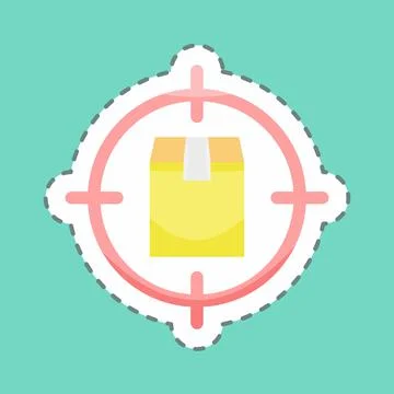 Sticker line cut Parcel Tracking. suitable for education symbol. simple desig Stock Illustration
