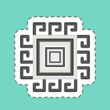 Sticker line cut Pattern. related to Decoration symbol. simple design edita.. Stock Illustration
