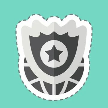 Sticker line cut Planit Grid. related to Military symbol. design editable Stock Illustration