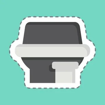 Sticker line cut Plastics Container. related to Waste Sorting symbol. desig.. Stock Illustration