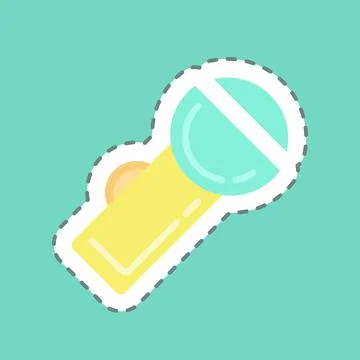 Sticker line cut Pocket Torch. suitable for House symbol. simple design edita Stock Illustration