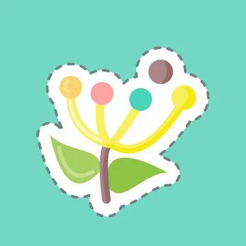 Sticker line cut Pollen. suitable for Bee Farm. simple design editable. desig Stock Illustration
