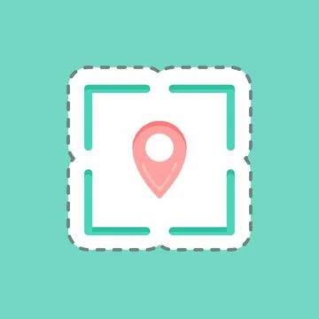 Sticker line cut Positioning. suitable for Branding symbol. simple design edi Stock Illustration