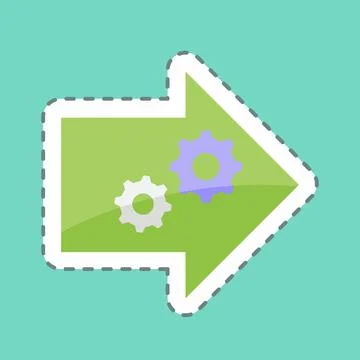 Sticker line cut Practical Learning. suitable for Community symbol. simple de Stock Illustration