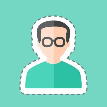 Sticker line cut Programmer. suitable for Programming symbol. simple design e Stock-Illustration