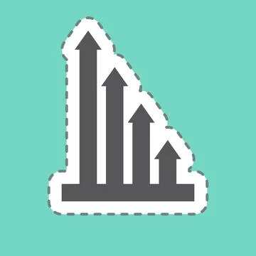 Sticker line cut Progress Chart. related to Business symbol. design editable Stock Illustration