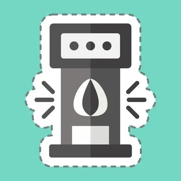 Sticker line cut Punching Bag. related to Amusement Park symbol. glyph styl.. イラスト素材