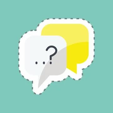 Sticker line cut Question. suitable for Feedback symbol. simple design editab Illustrazione stock