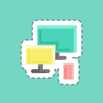 Sticker line cut Responsive. suitable for Startup symbol. simple design edita Stock Illustration