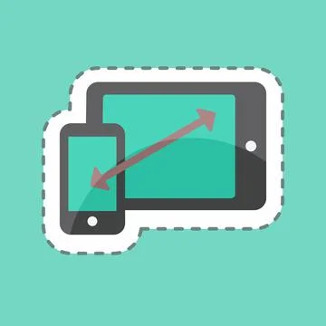 Sticker line cut Responsiveness. suitable for Programming symbol. simple desi イラスト素材
