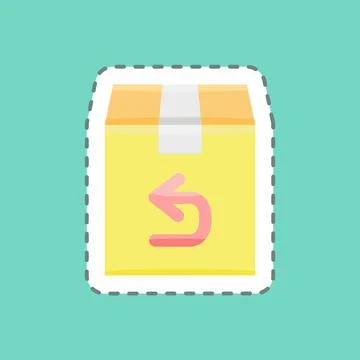 Sticker line cut Return. suitable for education symbol. simple design editabl Stock Illustration