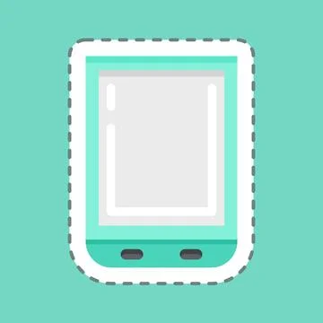 Sticker line cut Scanner. suitable for Computer Components symbol. simple des 스톡 일러스트