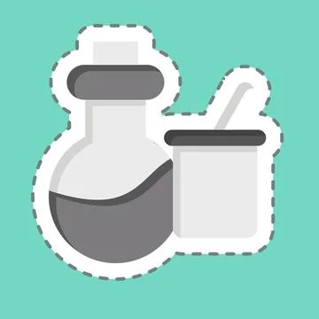Sticker line cut Science Instruments. related to Biochemistry symbol. simpl.. Illustrazione stock