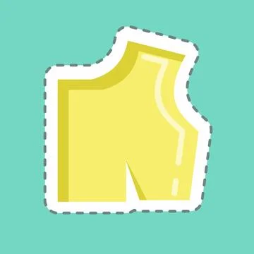 Sticker line cut Sewing Pattern. suitable for education symbol. simple design Stock Illustration