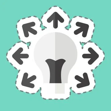 Sticker line cut Sharing Idea. related to Art and Media symbol.simple desig.. イラスト素材