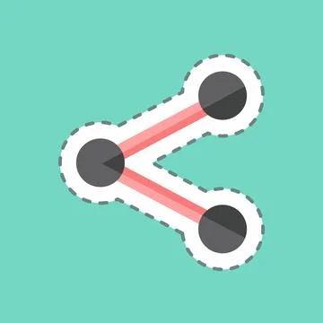 Sticker line cut Sharing. suitable for web interface symbol. simple design ed Stock Illustration