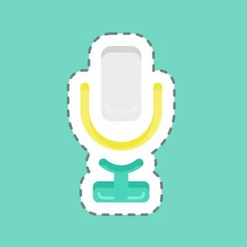 Sticker line cut Singing. suitable for education symbol. simple design editab Stock Illustration