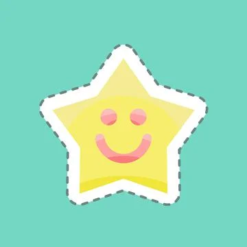 Sticker line cut Sleeping Light. suitable for Kids symbol. simple design edit Illustrazione stock