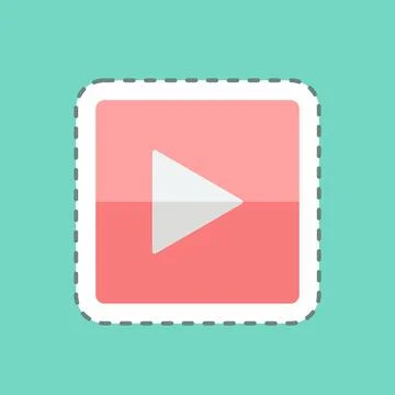 Sticker line cut Slideshow. suitable for Photo Editing symbol. simple design  Stockillustratie