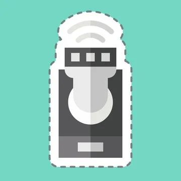 Sticker line cut Smart lighting. related to Home Security symbol Stock Illustration