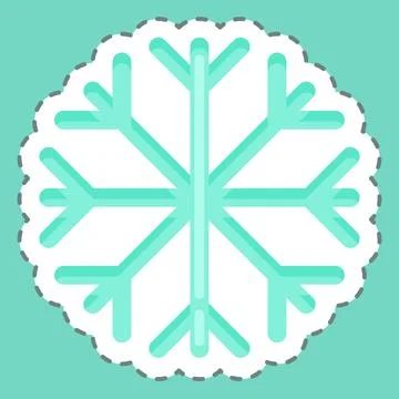 Sticker line cut Snow Proof. suitable for sportswear symbol. simple design ed Stock Illustration