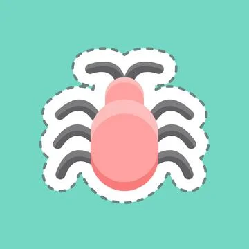 Sticker line cut Software Bug. suitable for Security symbol. simple design ed Illustrazione stock