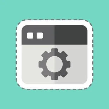 Sticker line cut Software. related to Printing symbol. design editable Ilustración de archivo